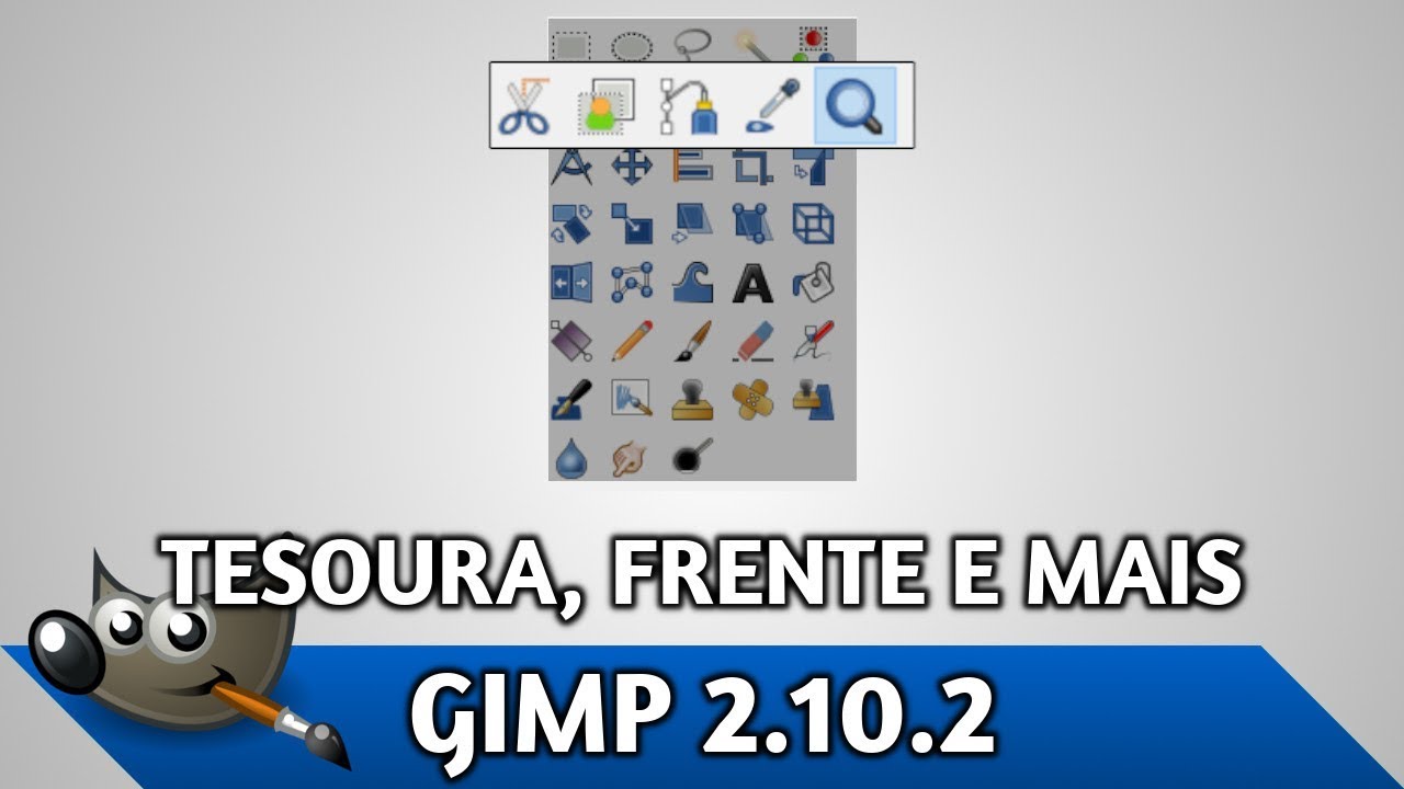 Tutorial Gimp 2.10 #03 - Seleção com tesoura, de frente, vetores cores e zoom (2.10.2)