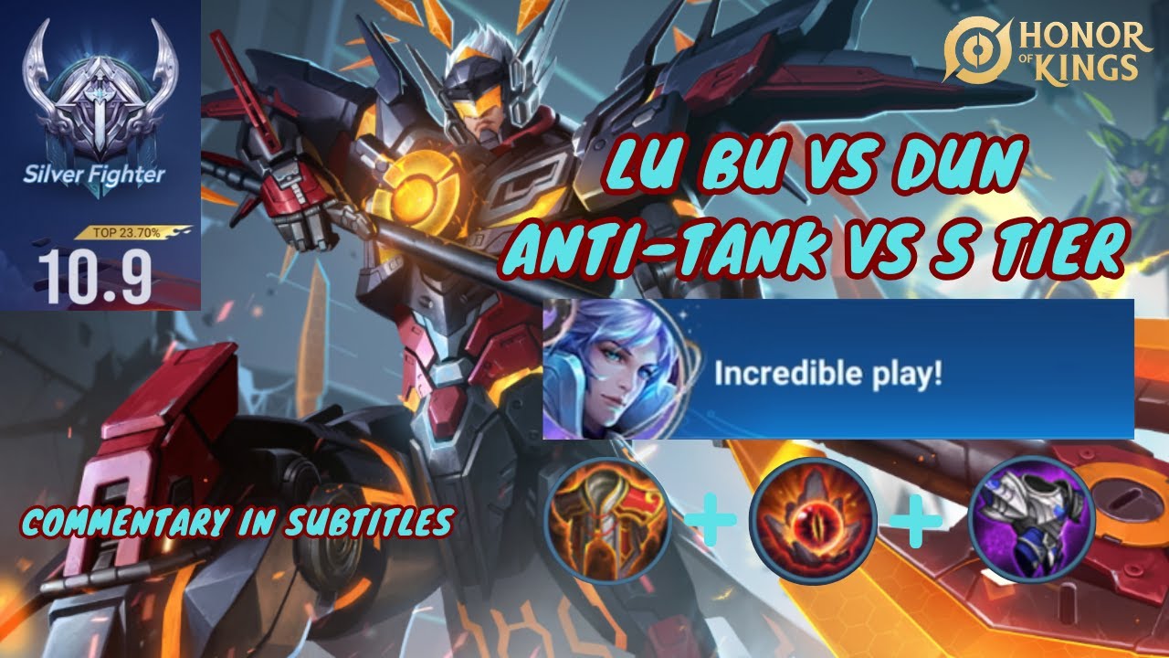 Lu Bu VS Dun | Can Anti-Tank Lu Bu Counter Tier S Dun? Honor of Kings Lu Bu Build & Guide