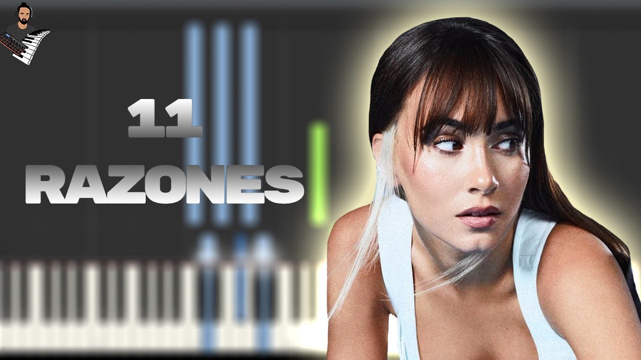 Aitana - 11 RAZONES | Instrumental Piano Tutorial / Partitura / Karaoke / MIDI