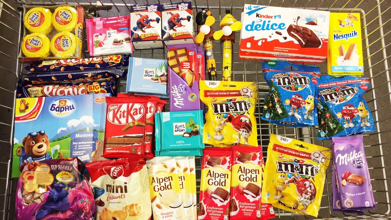 A Lot Of Candy 2018 NEW #91 ASMR / АСМР Покупка Свит Бокс Человек Паук, M&M's, Juicy Fruit