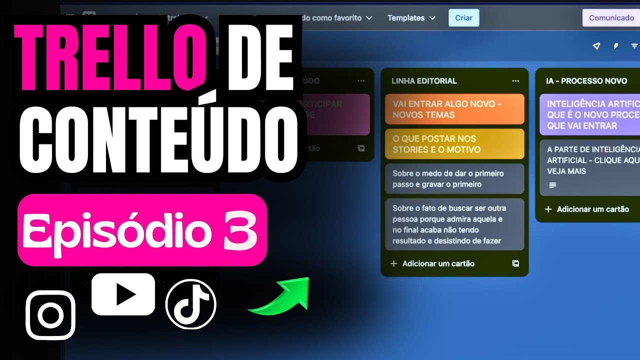 TRELLO para CRIADORES de Conteúdo: o que colocar em cada lista | Episódio 3