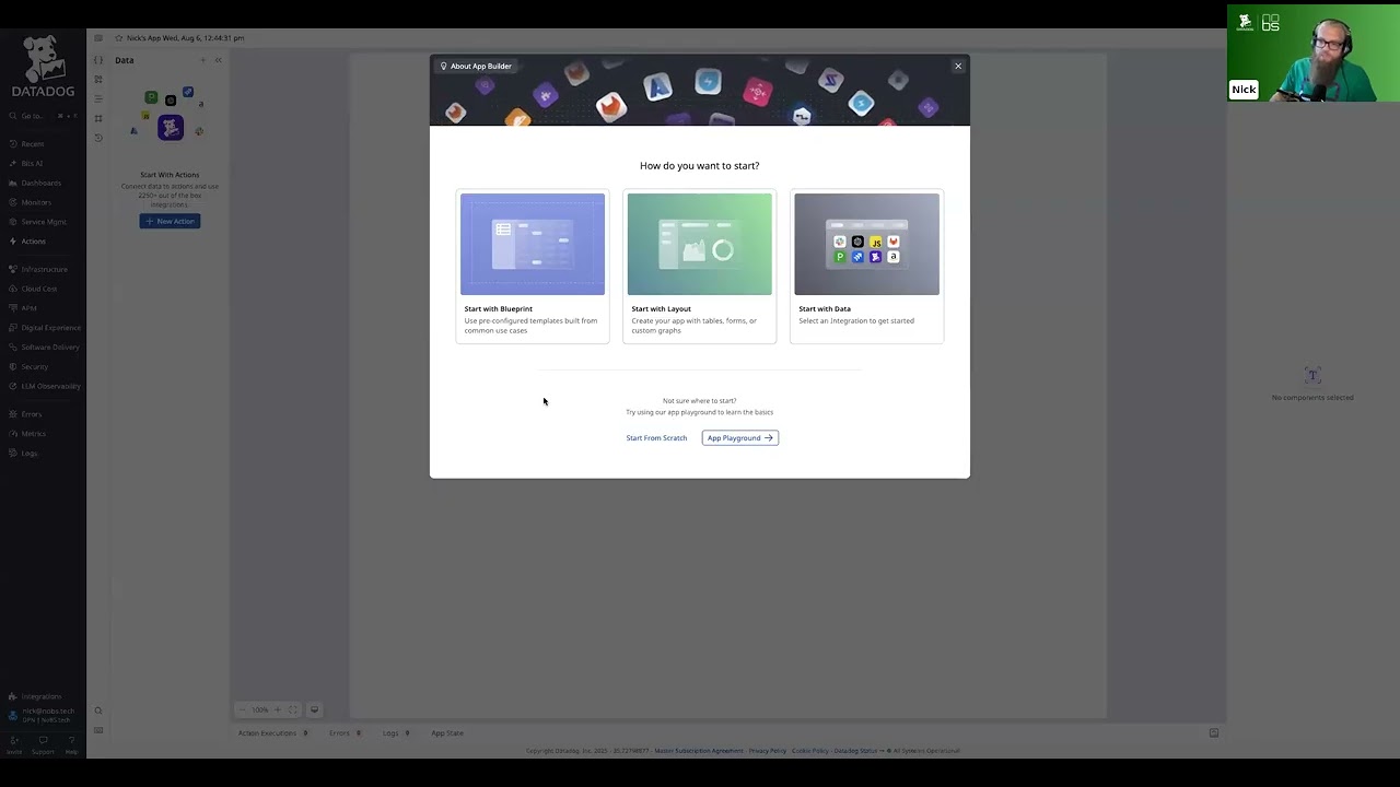 Datadog App Builder Demo — Build Internal Tools Without Building a Frontend | Datadog x NoBS