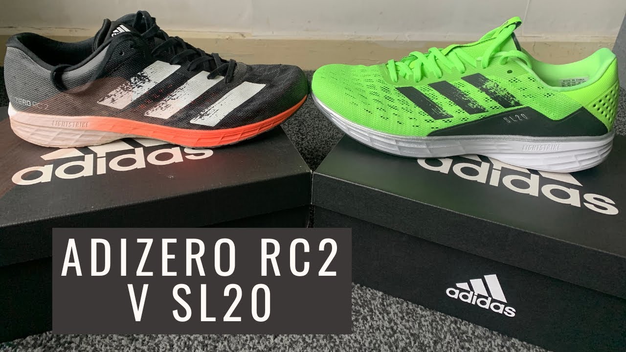 Adidas Adizero RC2 v SL20, Sub &pound;100 running shoes compared 2020.