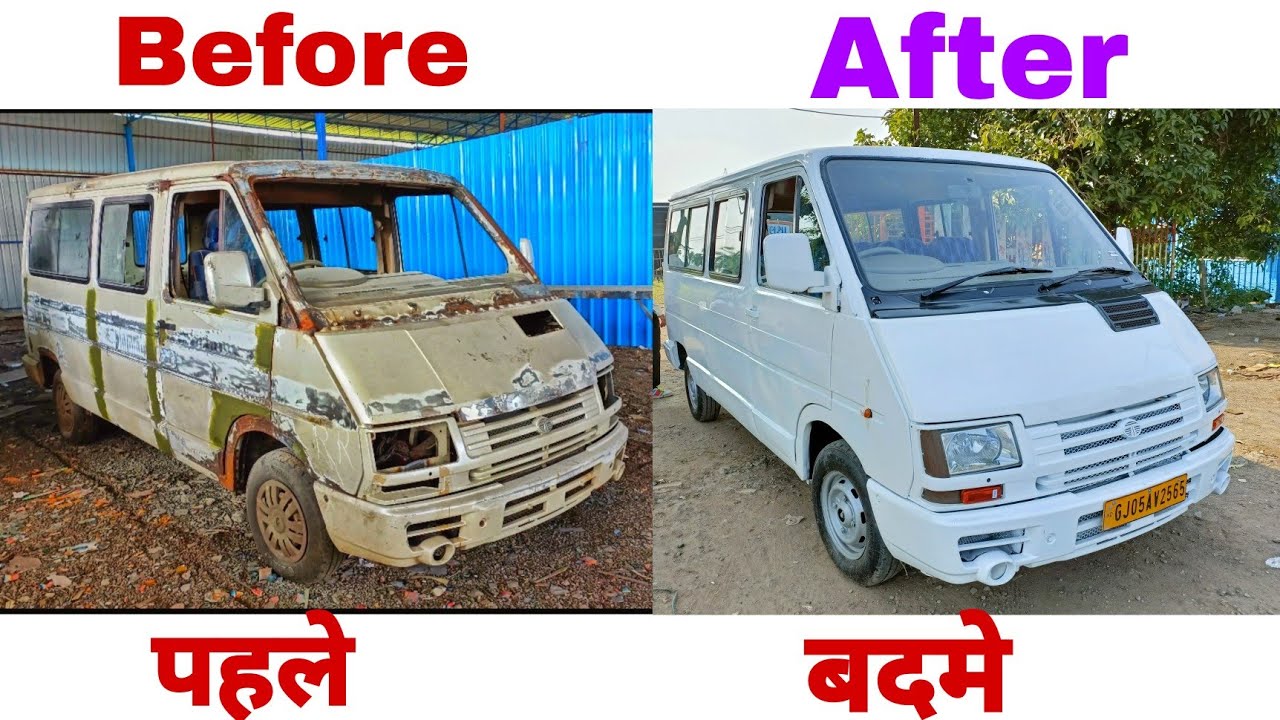 RESTORATION OF TATA WINGER | पुरानी टाटा विंगर को फिर से नया बनाया  REPAINT | CAR RENEWED