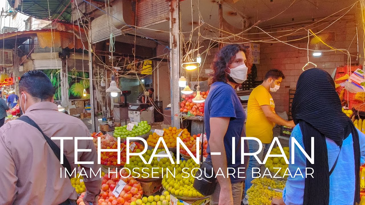 TEHRAN 2021 -  POV walk in Imam Hossein Square Bazaar