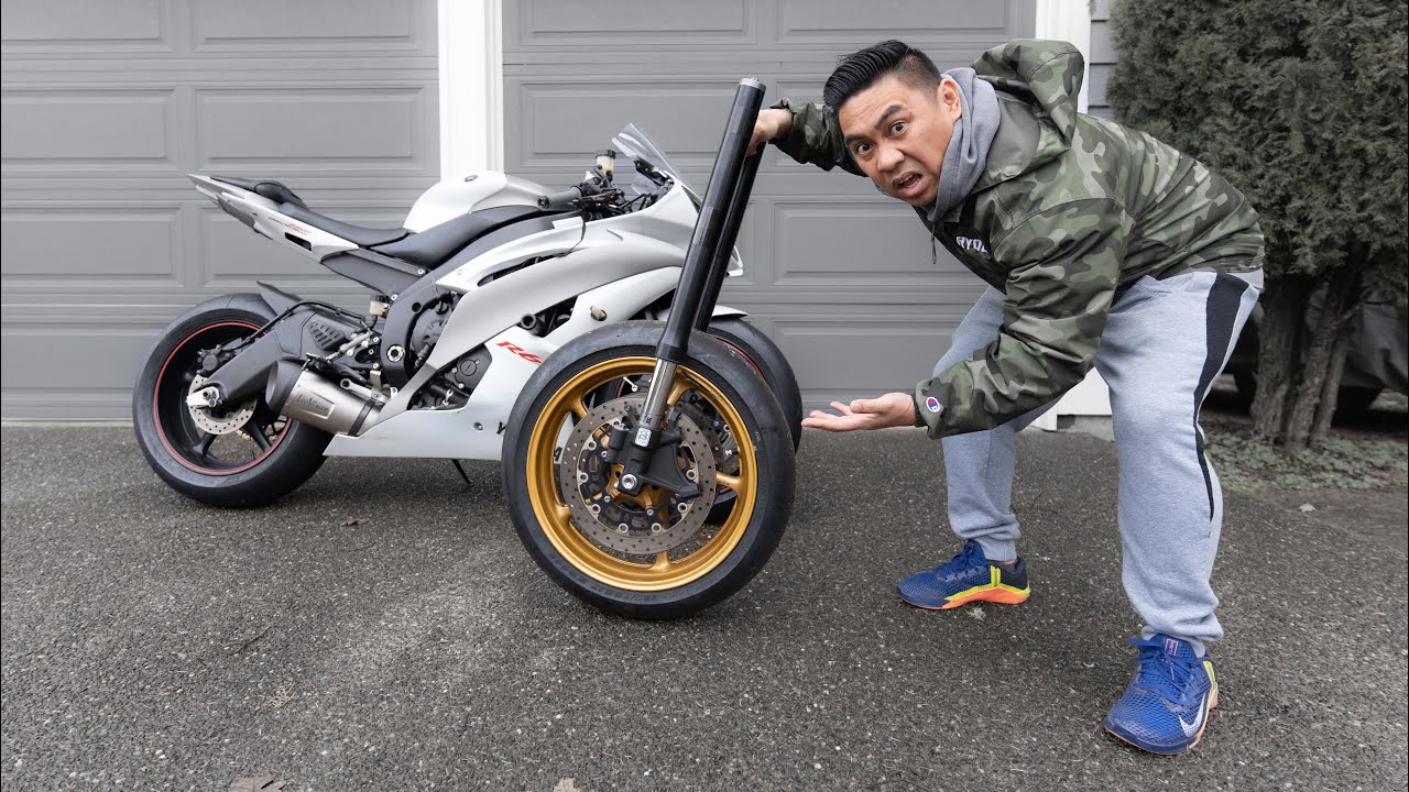 УСТАНОВКА НОВЫХ ВИЛОК НА YAMAHA R6!