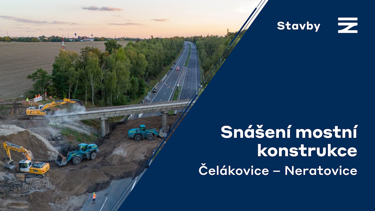 SNÁŠENÍ MOSTNÍ KONSTRUKCE | 📍 Čelákovice - Neratovice