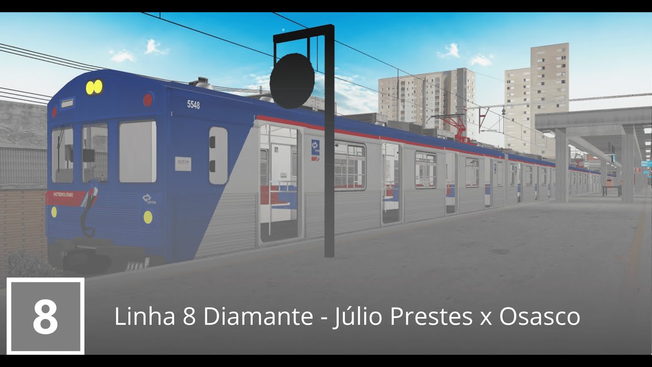 [CPTM] Linha 8 Diamante - Série 5500 | Julio Prestes × Osasco [OpenBVE]
