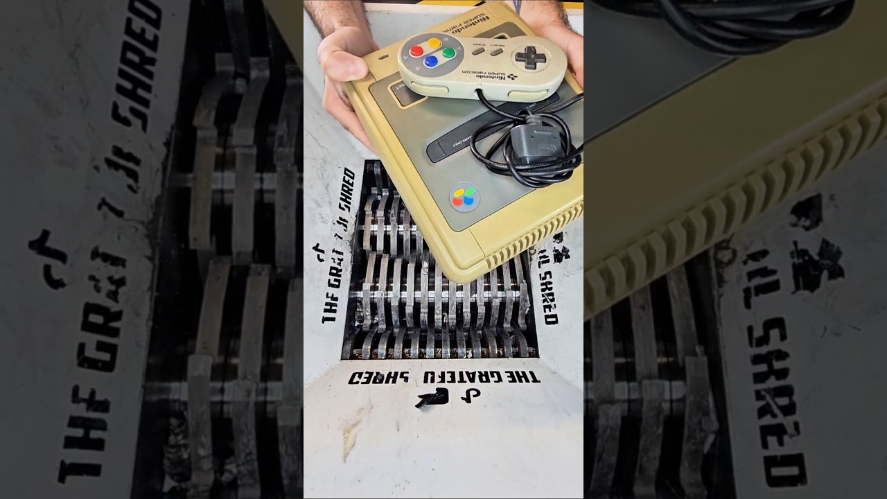 Nintendo Super Famicom VS Shredding Machine! #nintendo #superfamicon #gameconsoles #oddlysatisfying