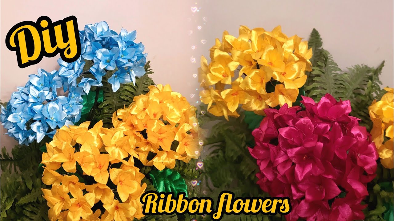 DIY-EASY Hydrangea satin ribbons/Eternal splendid flowers 💐 ♥️🤗