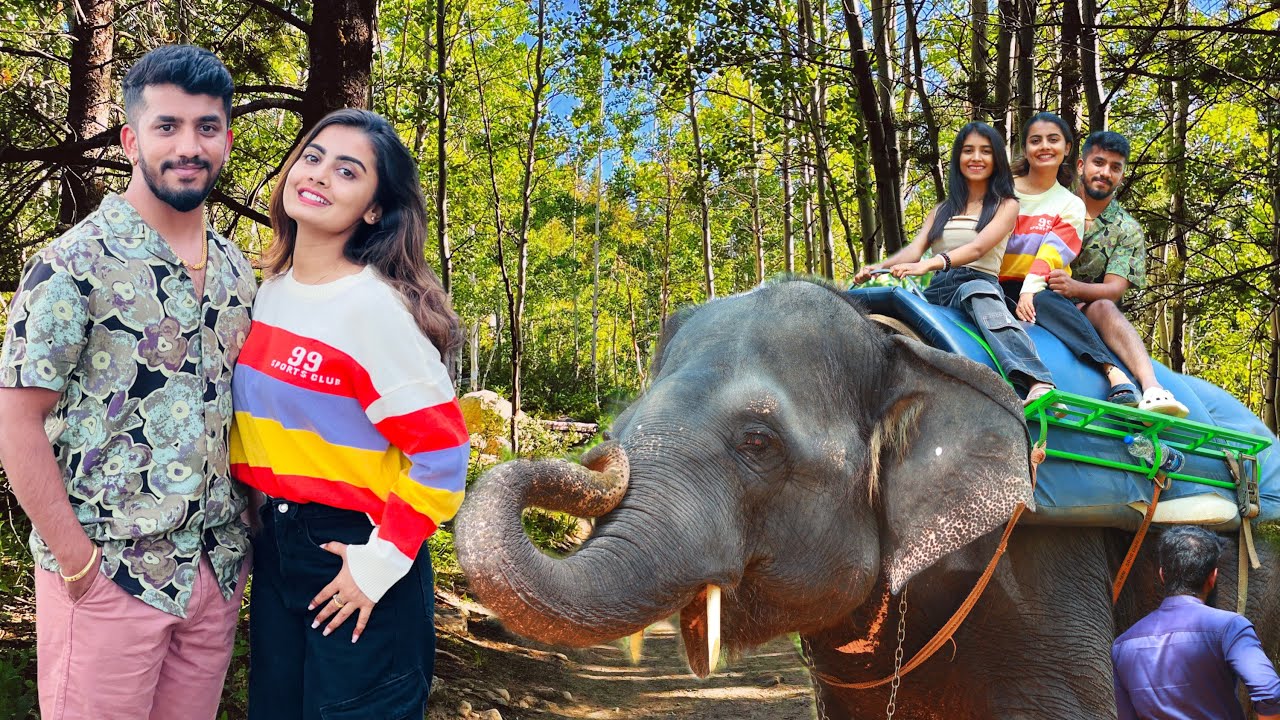 ಆನೆ ಸವಾರಿ in Munnar😍🐘 Madhugowda Vlogs  #madhugowda #nidhu