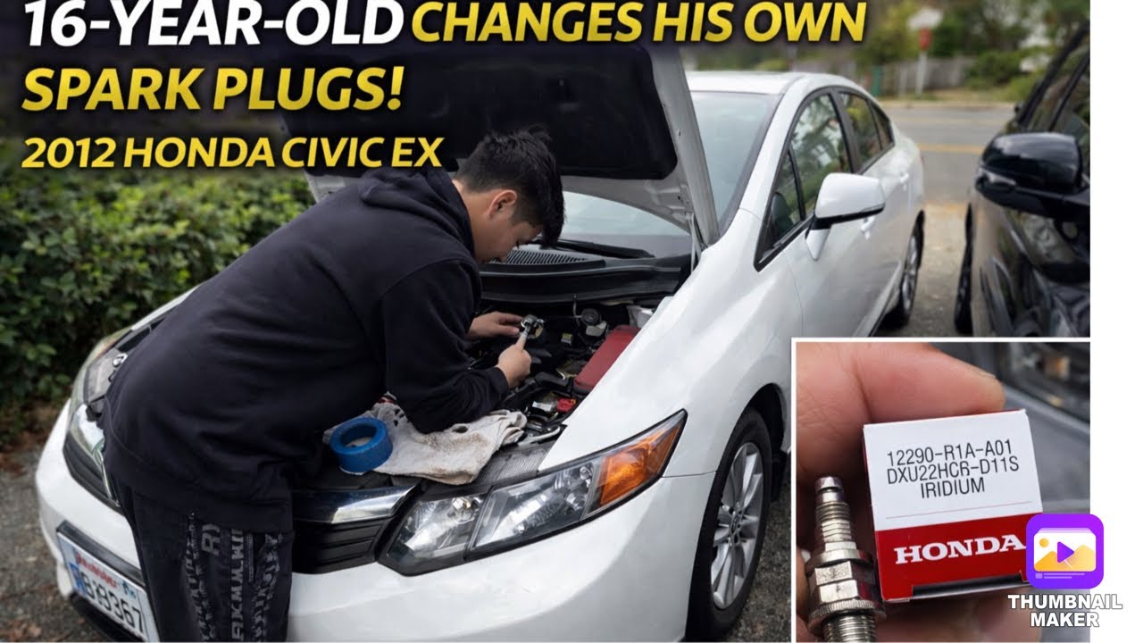 2012 Honda Civic EX spark plug change super easy! Even my 16-year-old stepson can DIY.