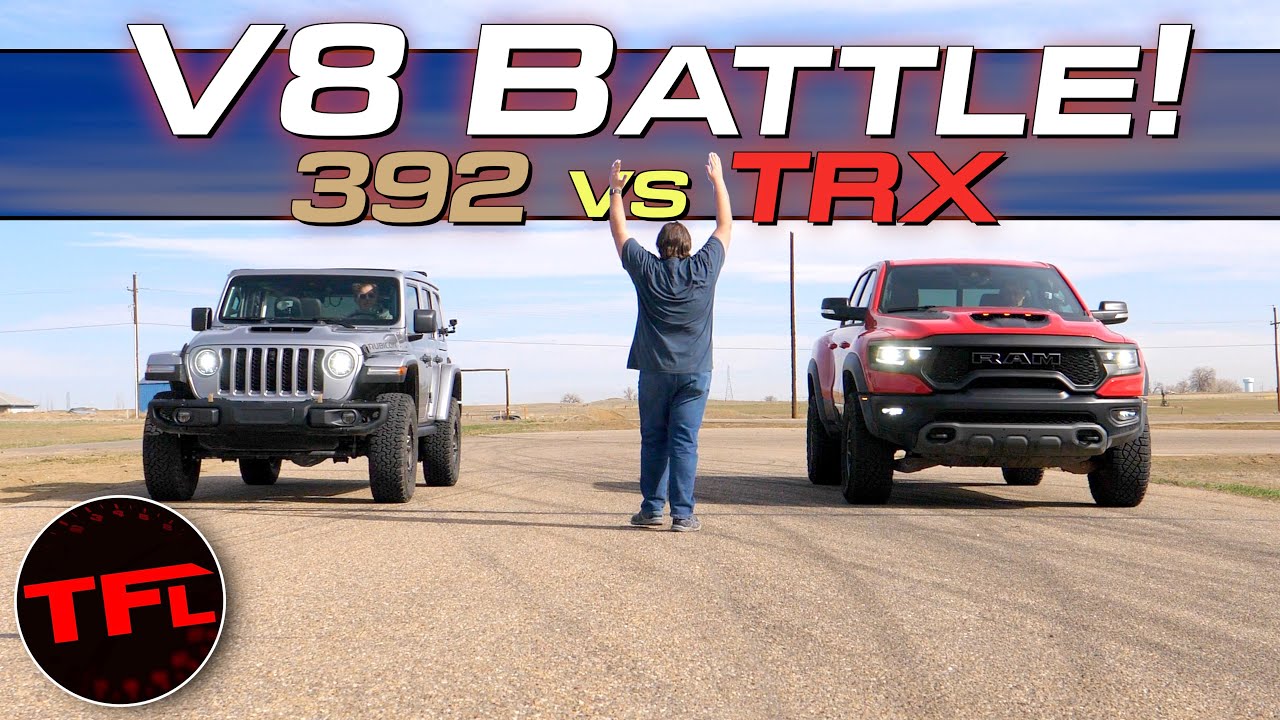 We Drag Race a new Jeep Wrangler 392 vs Ram TRX - It's Closer Than You Think!