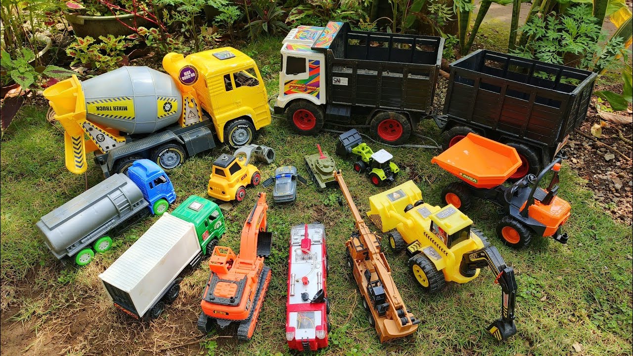 Mencari dan Merakit Mobil mobilan Truk Pasir Tronton Panjang Truk Molen Farm Tractor Excavator Crane