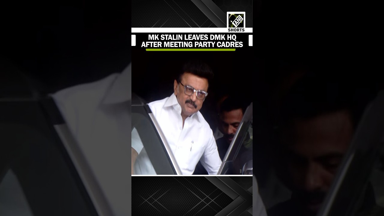 DMK President MK Stalin leaves party headquarters after meeting cadres and holding discussions