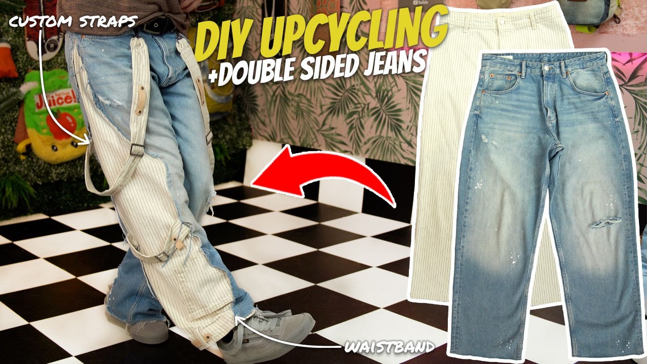 Сшила двухсторонние джинсы из 2 пар 👖 (АПСАЙКЛ ПРОЕКТ) ✂ (ПОЛНЫЙ МАСТЕР-КЛАСС)