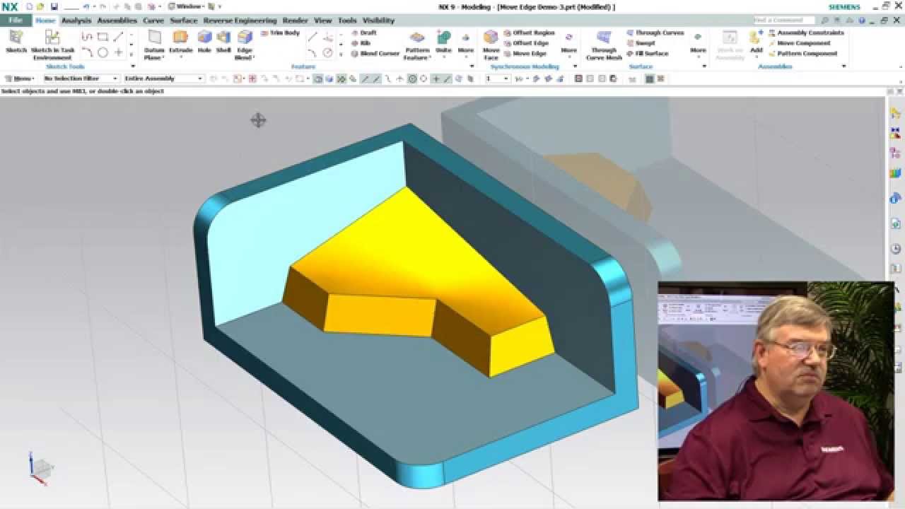 NX CAD Quick Tips: Synchronous Technology - Move Edge