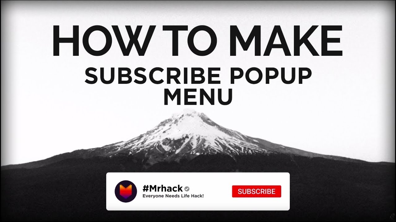 SUBSCRIBE POP-UP Animation Menu For YouTube Videos!