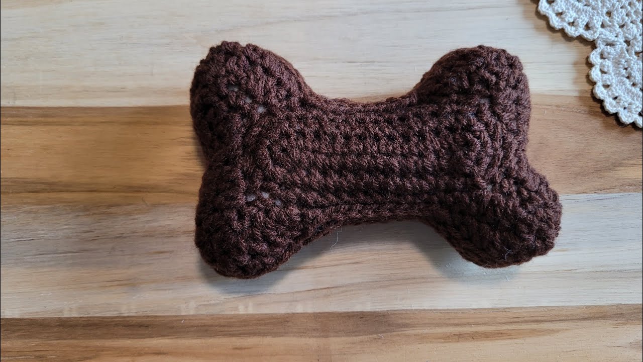 dogs bone crochet toy