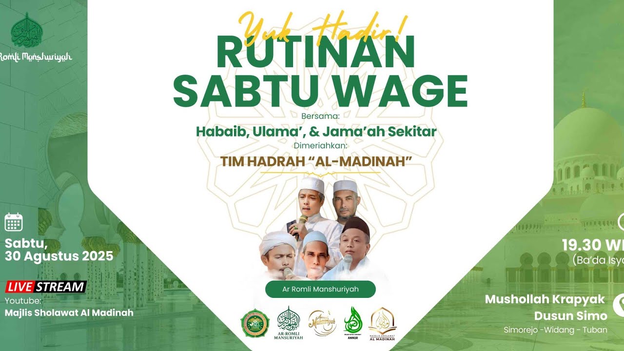 RUTINAN SABTU WAGE (Ar Romli Manshuriyah) - Krapyak Simo