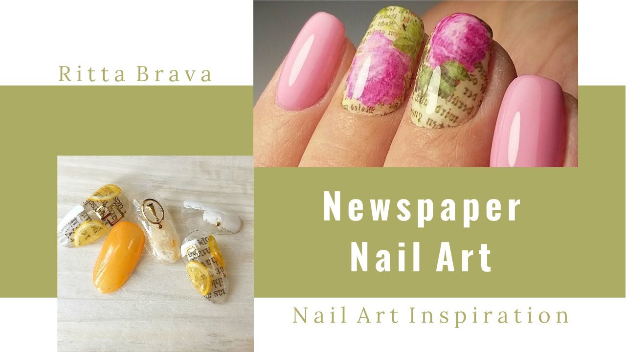 Newspaper Nail Art - Newspaper Print Nail Design