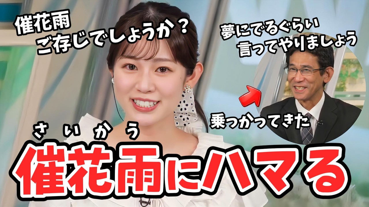 【青原桃香・山口剛央】「催花雨」を勉強してきた桃ちゃん！山口さんを巻き込んで1日中「催花雨」にハマってしまう【ウェザーニュース切り抜き】