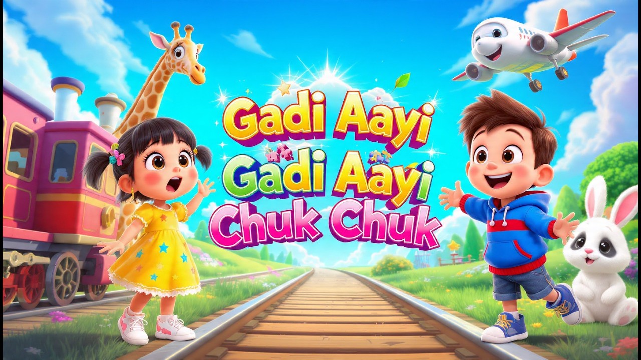 गाड़ी आयी छुक छुक - Full Rhyme in Hindi | Gadi Aayi Gadi Aayi Chuk Chuk Rhyme | Kids Rhyme in Hindi