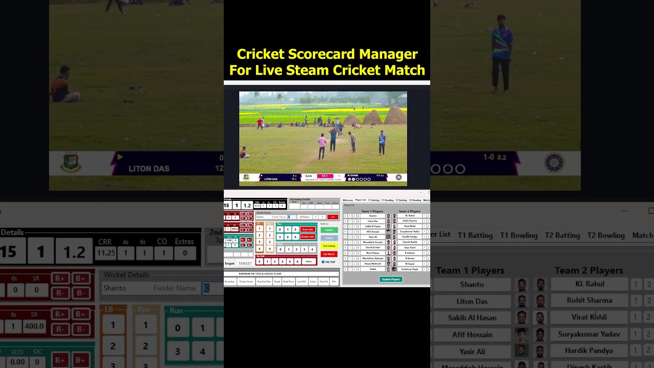 Cricket Scoreboard Software for live stream! #cricket #cricketscoreboard