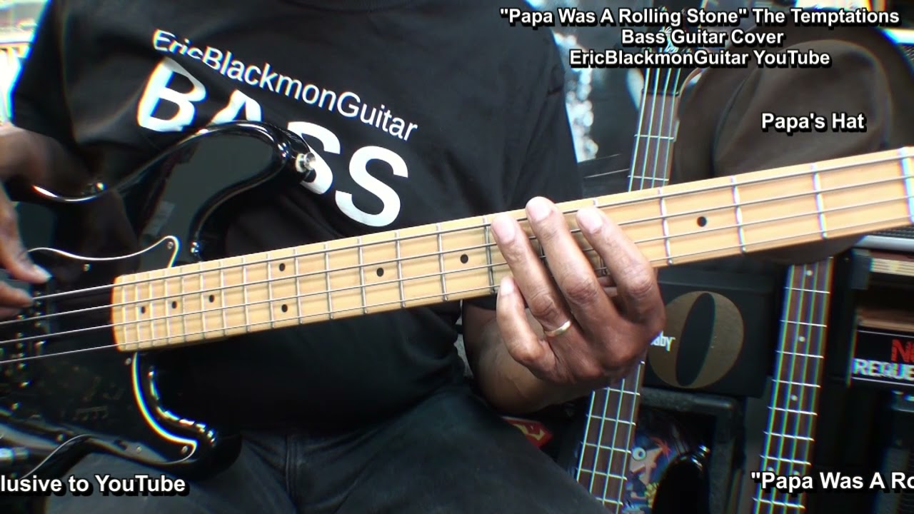 The Temptations PAPA WAS A ROLLING STONE Bass Guitar Cover LESSON LINK BELOW!
