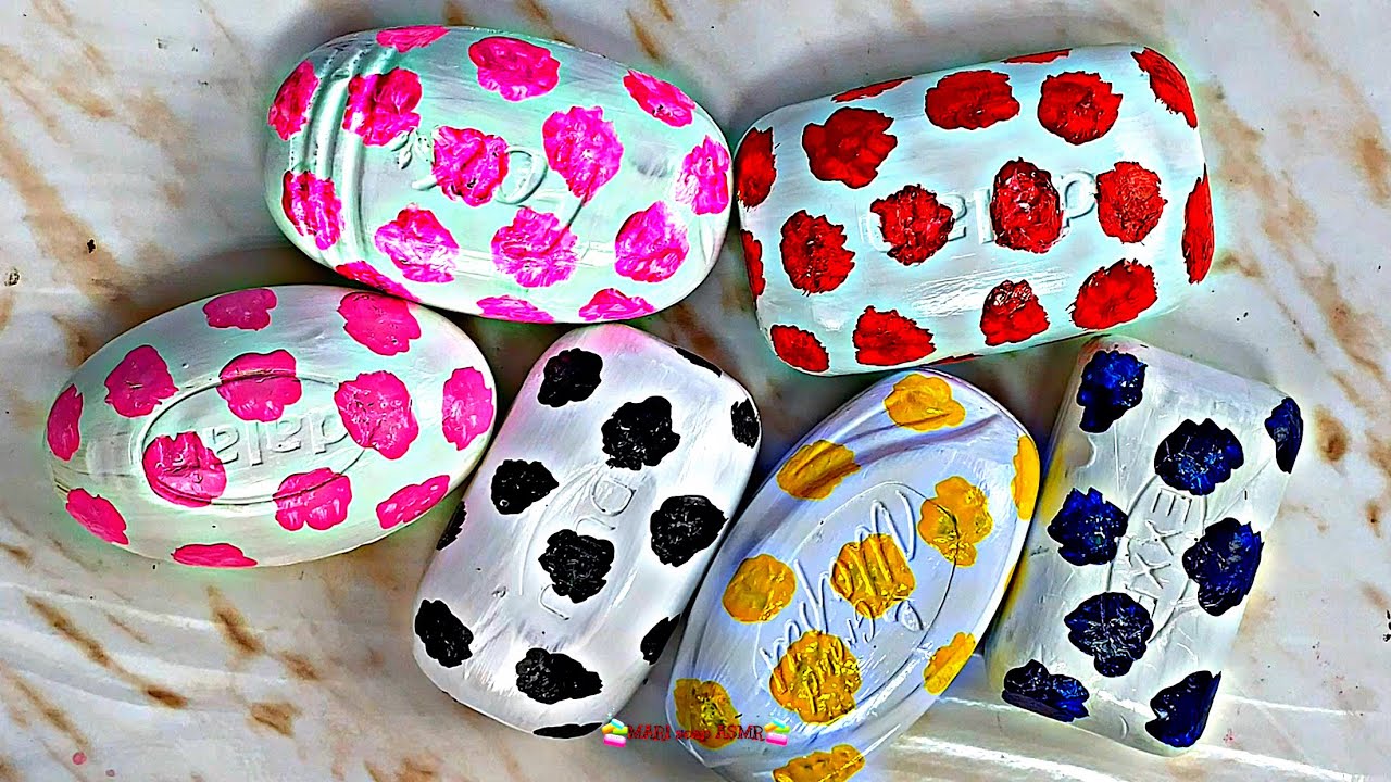 💚💙💛ASMR cutting soap 🖤🖤🖤