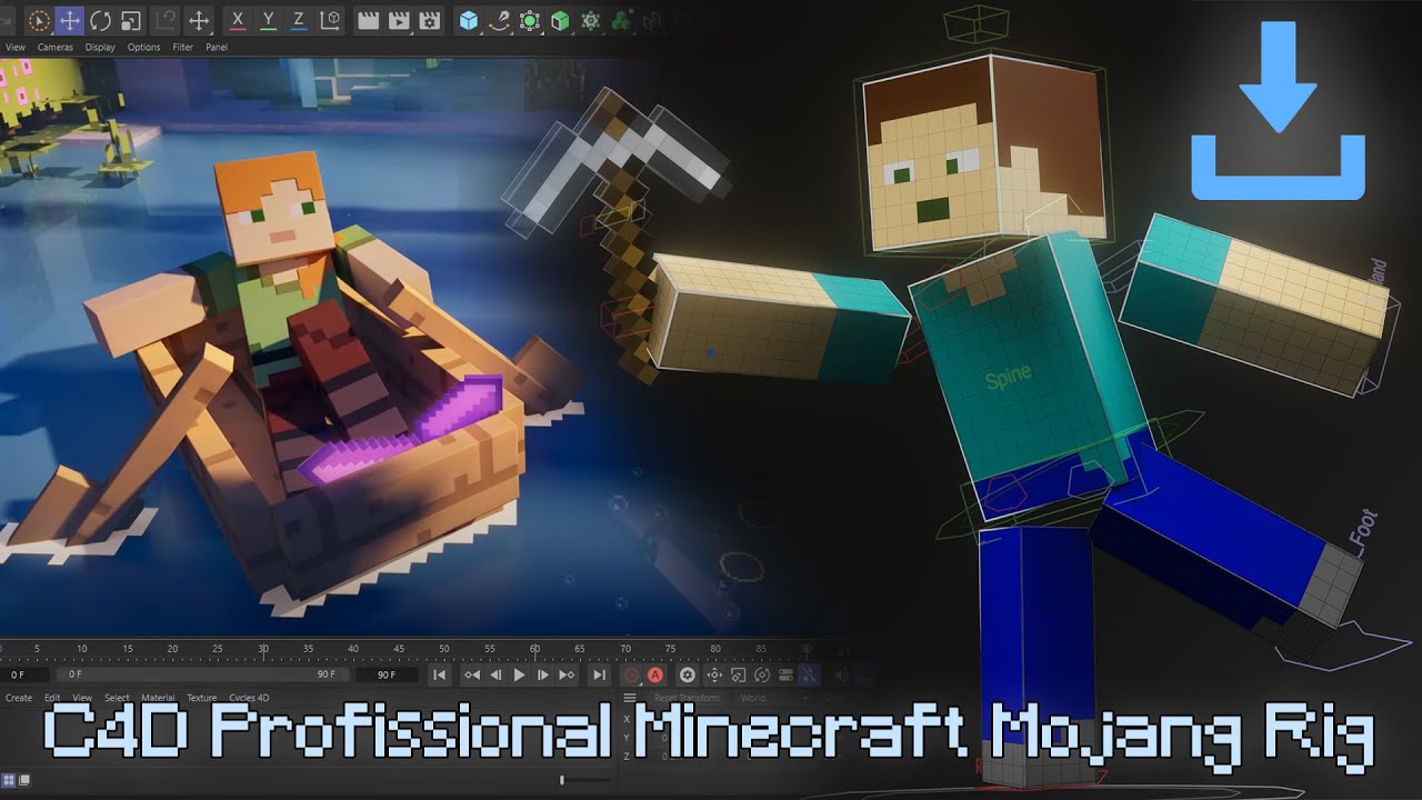 Cinema 4D Minecraft Mojang Rig