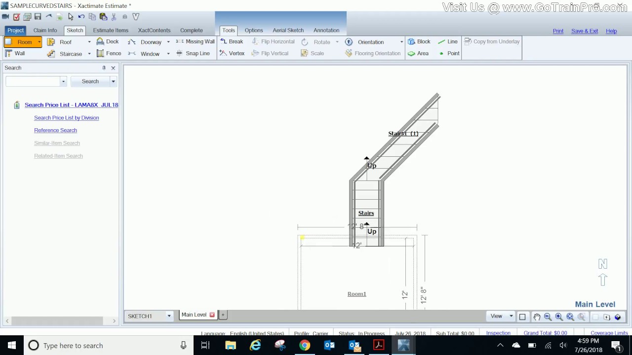 XACTIMATE HOW TO: SKETCH CURVED STAIRS