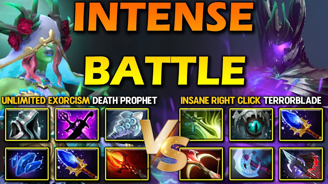 WHO IS STRONGER ? | Unlimited Exorcism Death Prophet Vs. Insane Right Click Demon Terrorblade DOTA 2