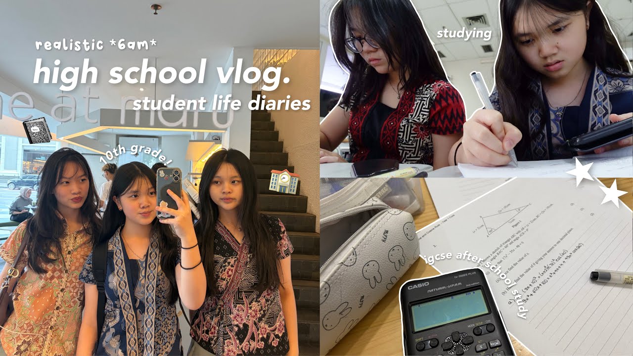 *realistic* high school day in my life 🏫: wake up at 6am, studying, grwm, after school study