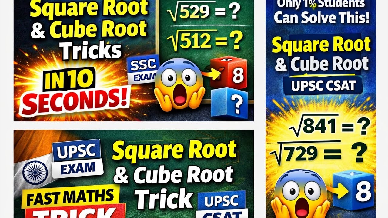 Square root and Cube root Math Short Tricks | How to find Square root and Cube root in easy#maths
