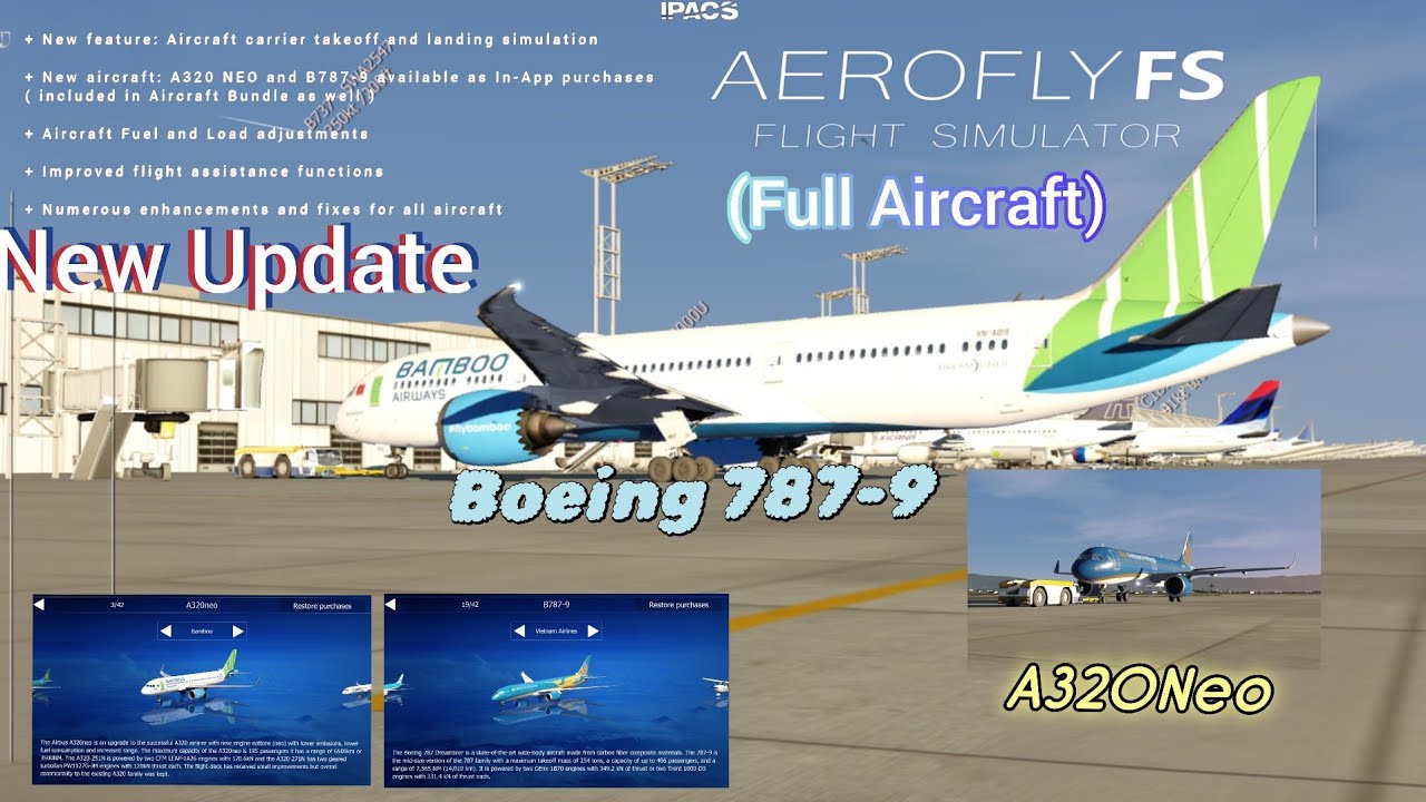 AEROFLY FS GLOBAL Version 01.06.01.00 (New aircraft Boeing 787-9, A320Neo) Full Aircraft