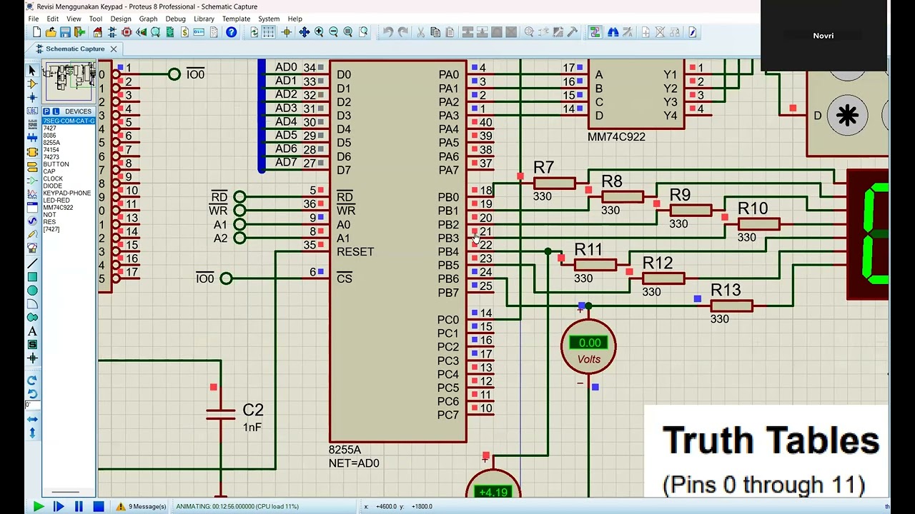 Proses Perubahan Sistem Running LED menjadi Keypad dengan Seven Segment Menggunakan IC 74C922