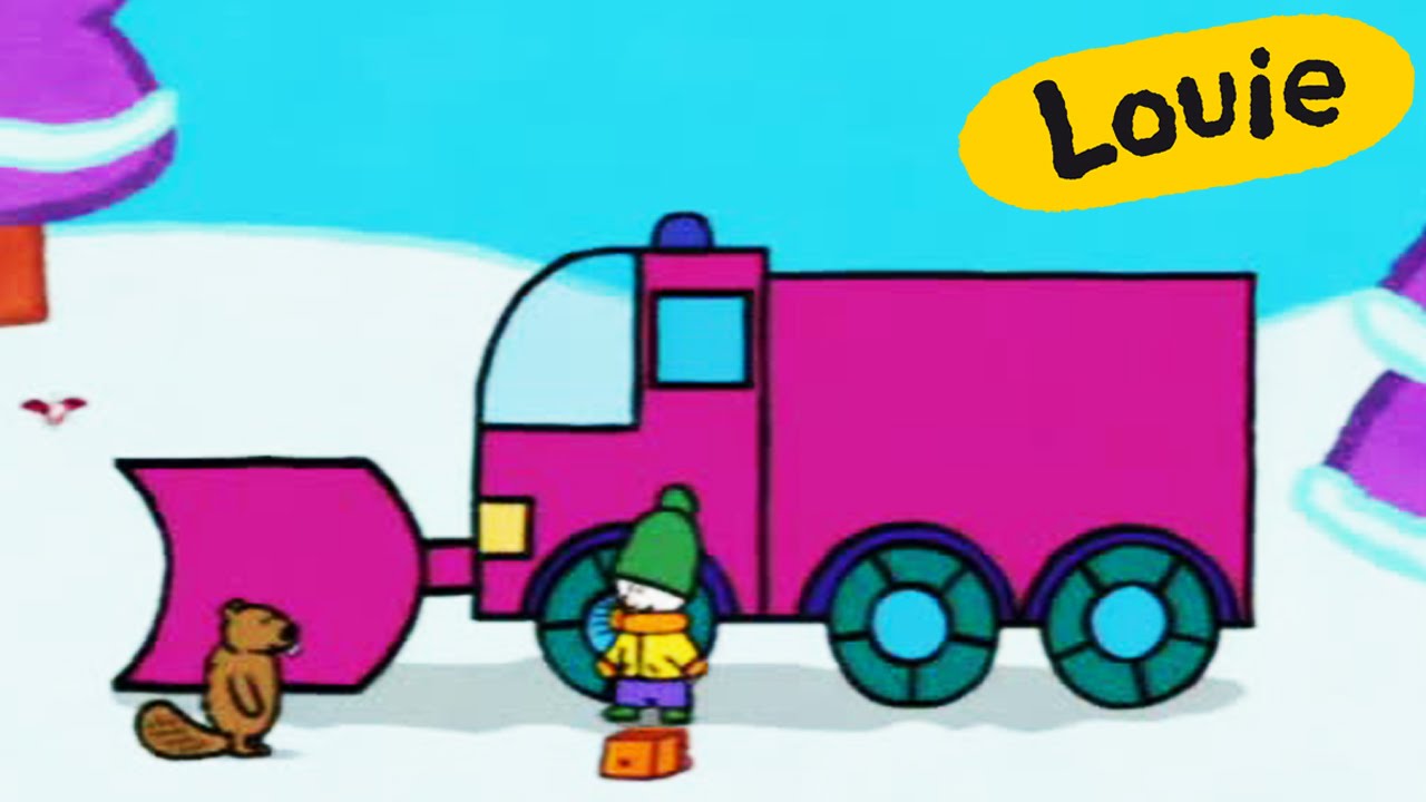 Louie, draw me a snow plough | Learn to draw cartoon for kids
