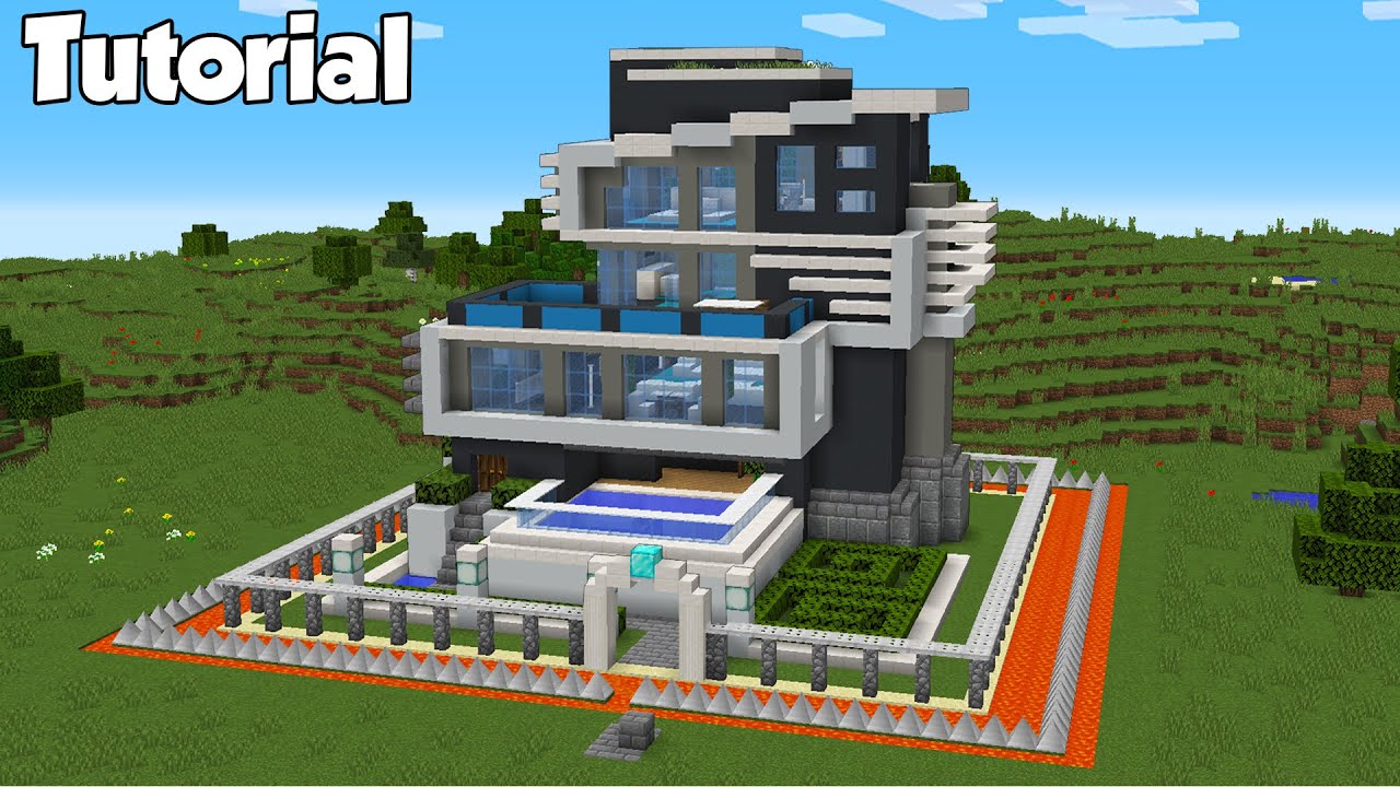 Minecraft: How to Build The Safest Modern House - Tutorial (#26)