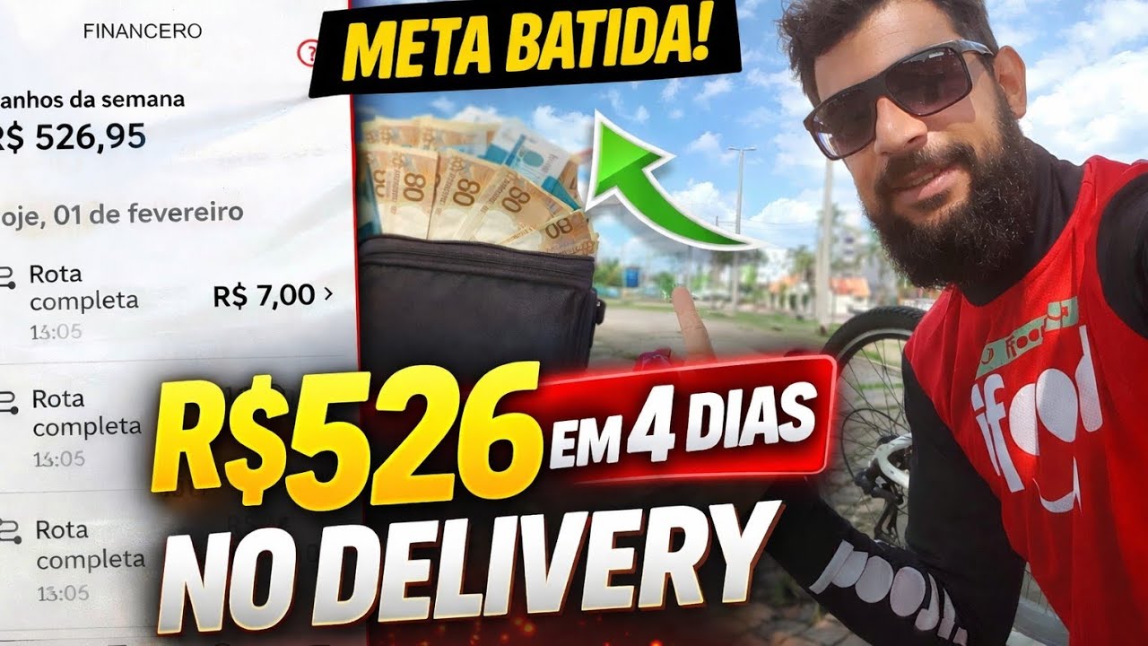 META BATIDA EM 4 DIAS 🚴‍♂️ | R$520 NO DELIVERY DE BIKE | SEMANA CONCLUÍDA!
