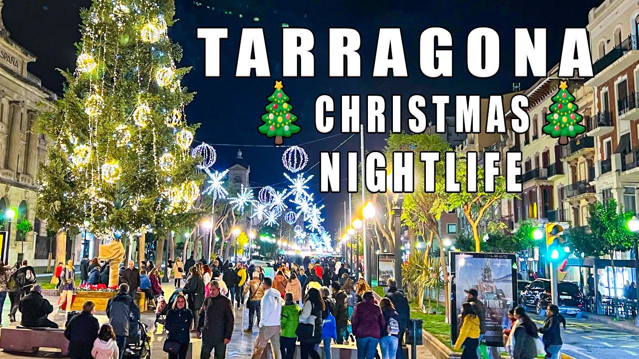 🎄TARRAGONA Spain - Christmas Walking Tour 2023 - 4K UHD