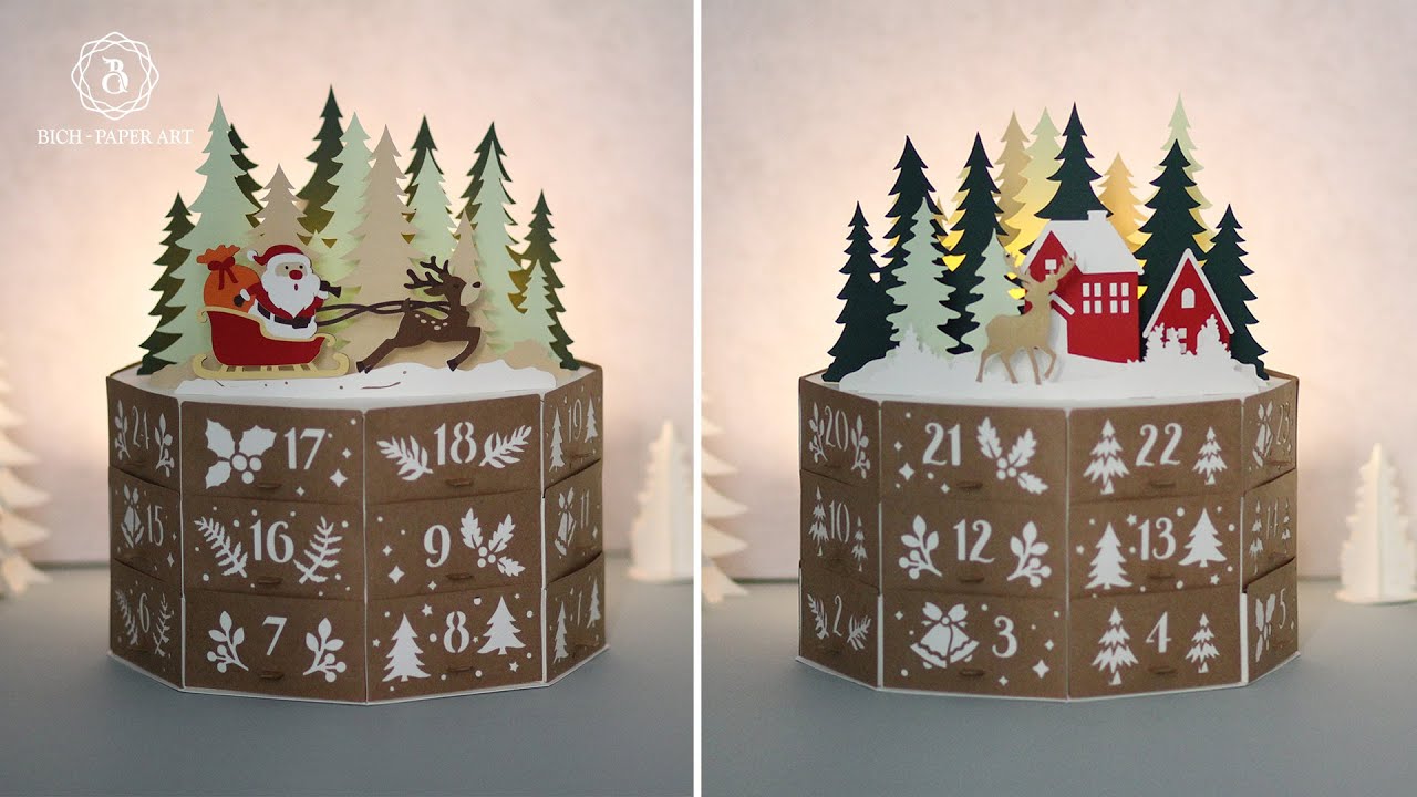How to make a 24 Days Advent Countdown Gift Box DIY Craft