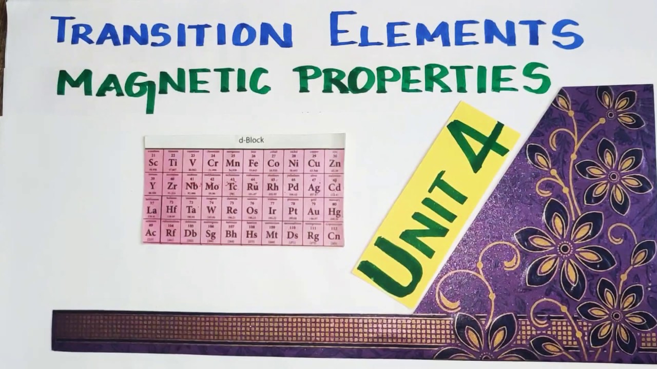 Magnetic Properties of Transition Elements/ Unit 4/TN 12 th STD/ Explanation in TAMIL/Vol1