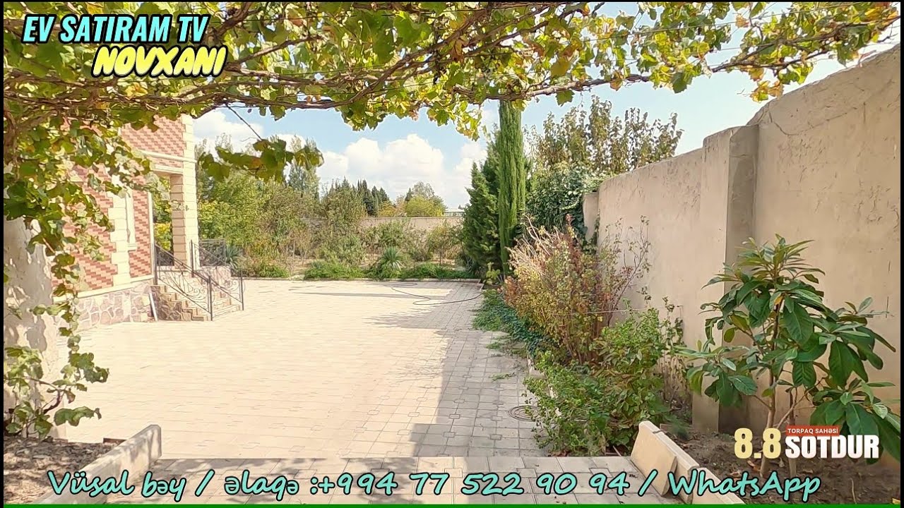 Novxanıda, 9 Sotda 🌳🌳Özü Üçün Tikilmiş Ev Satılır / Недвижимость в Баку / EV SATIRAM TV/ bag evleri