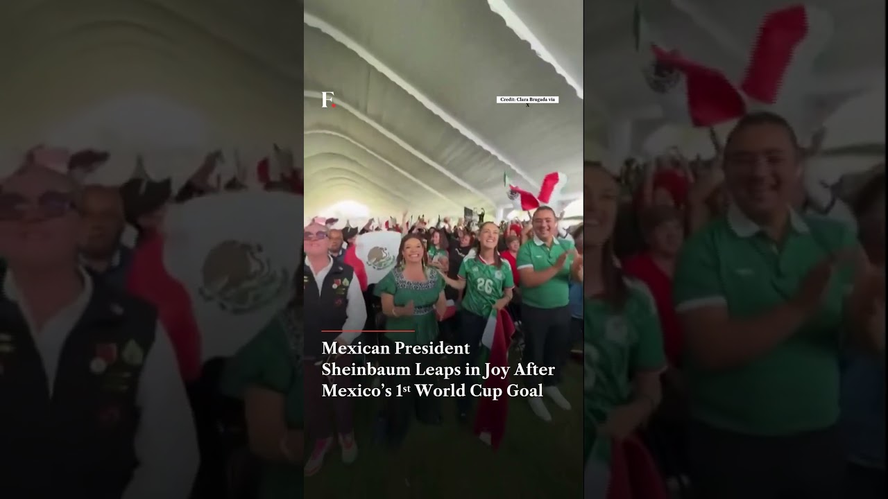 Mexican President Sheinbaum Leaps in Joy After Mexico&rsquo;s First World Cup Goal | N18G