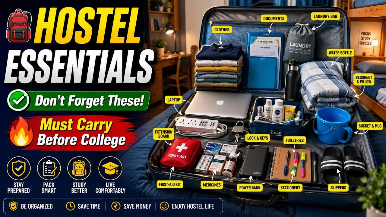 Hostel Essentials Checklist 2026 | Things Every Student Must Carry Before Joining Hostel NIPER 