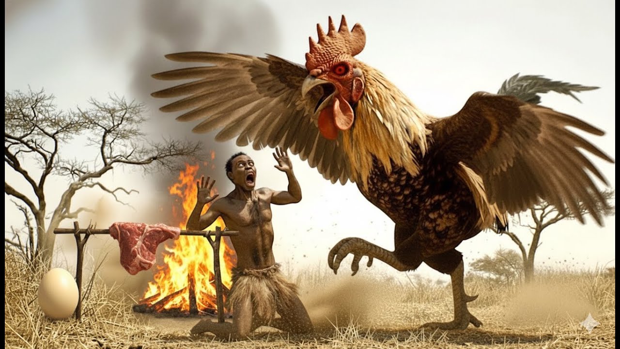 A Homo Habilis Faces a Giant Chicken Bird | Life Millions of Years Ago