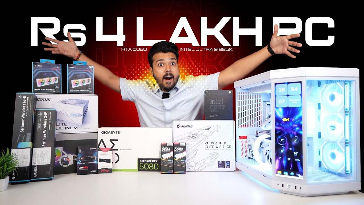Rs 4 Lakh BEAST  PC for Gaming and Editing | Ultra 9 285K & RTX 5080 | HYTE Y70 Touch🔥