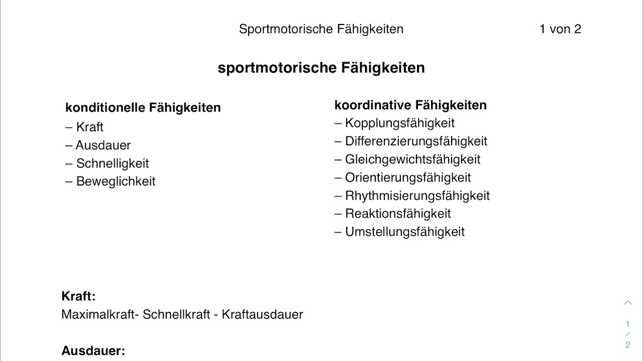Sportmotorische Fähigkeiten