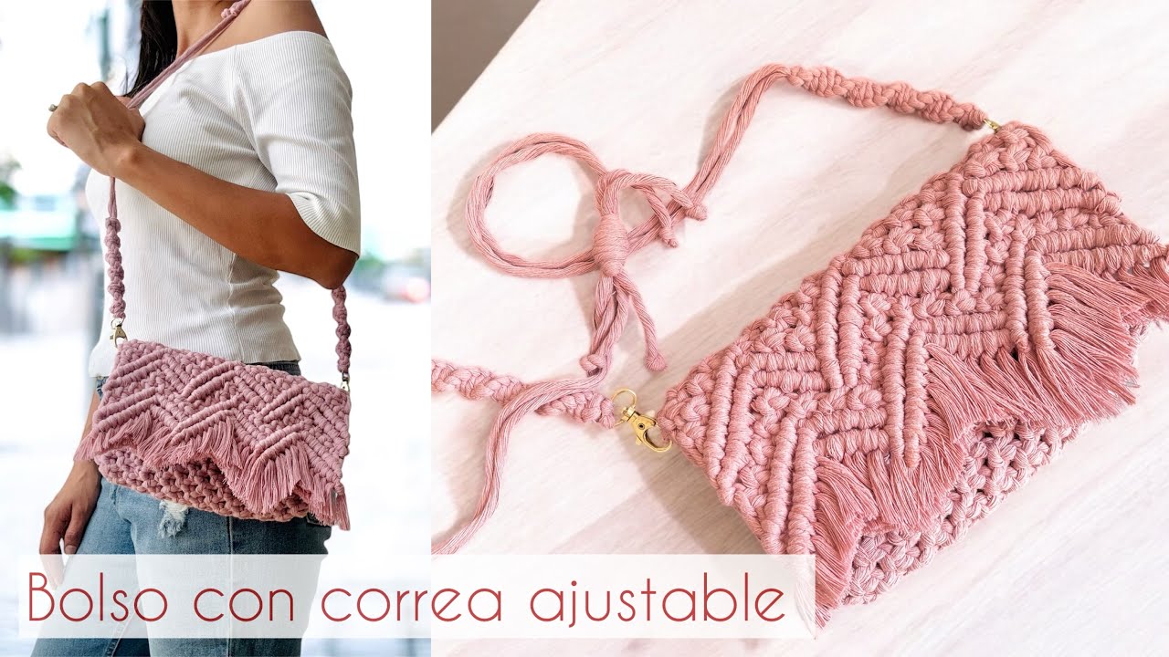 Bolso de macramé paso a paso | Correa ajustable + técnica para flecos rígidos